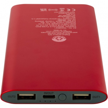 Logo trade liikelahja kuva: Juice 8 000 mAh:n Type-C-varavirtalähde kierrätetystä alumiinista